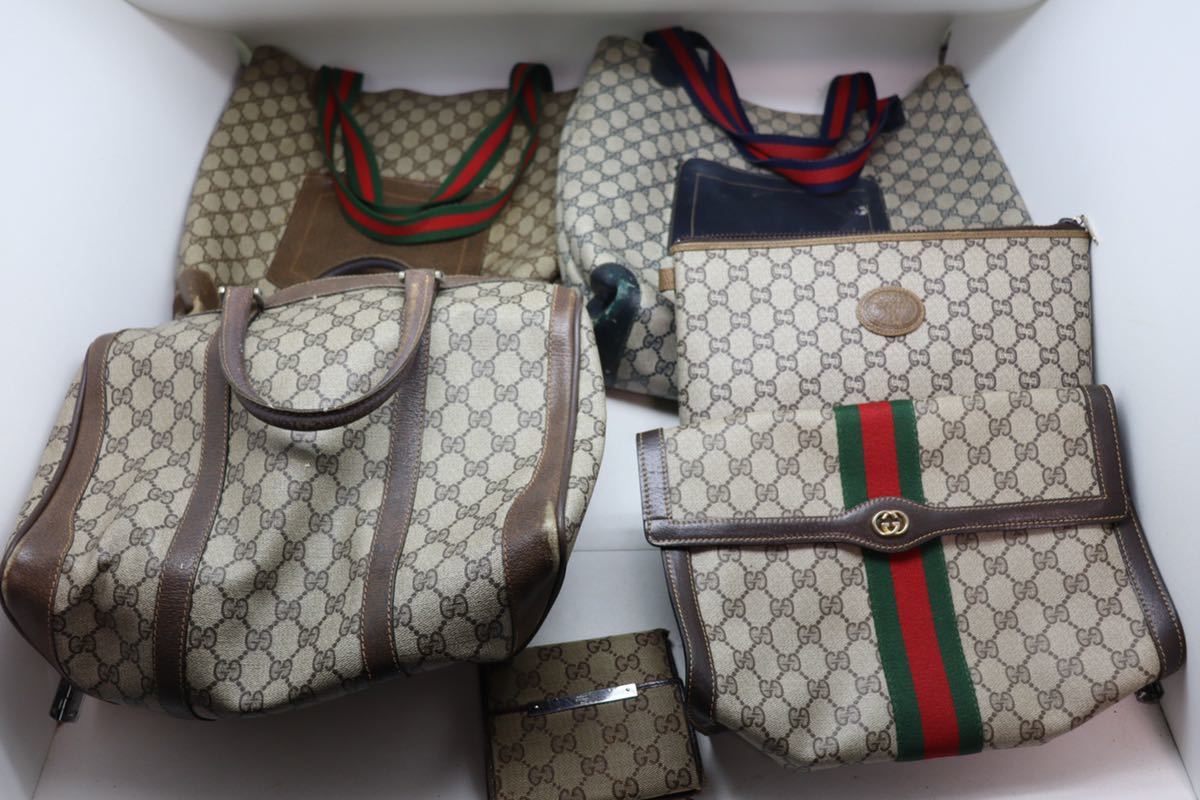 オールドグッチ/GUCCI/GG柄/シェリーライン/ハンドバッグ/トートバッグ