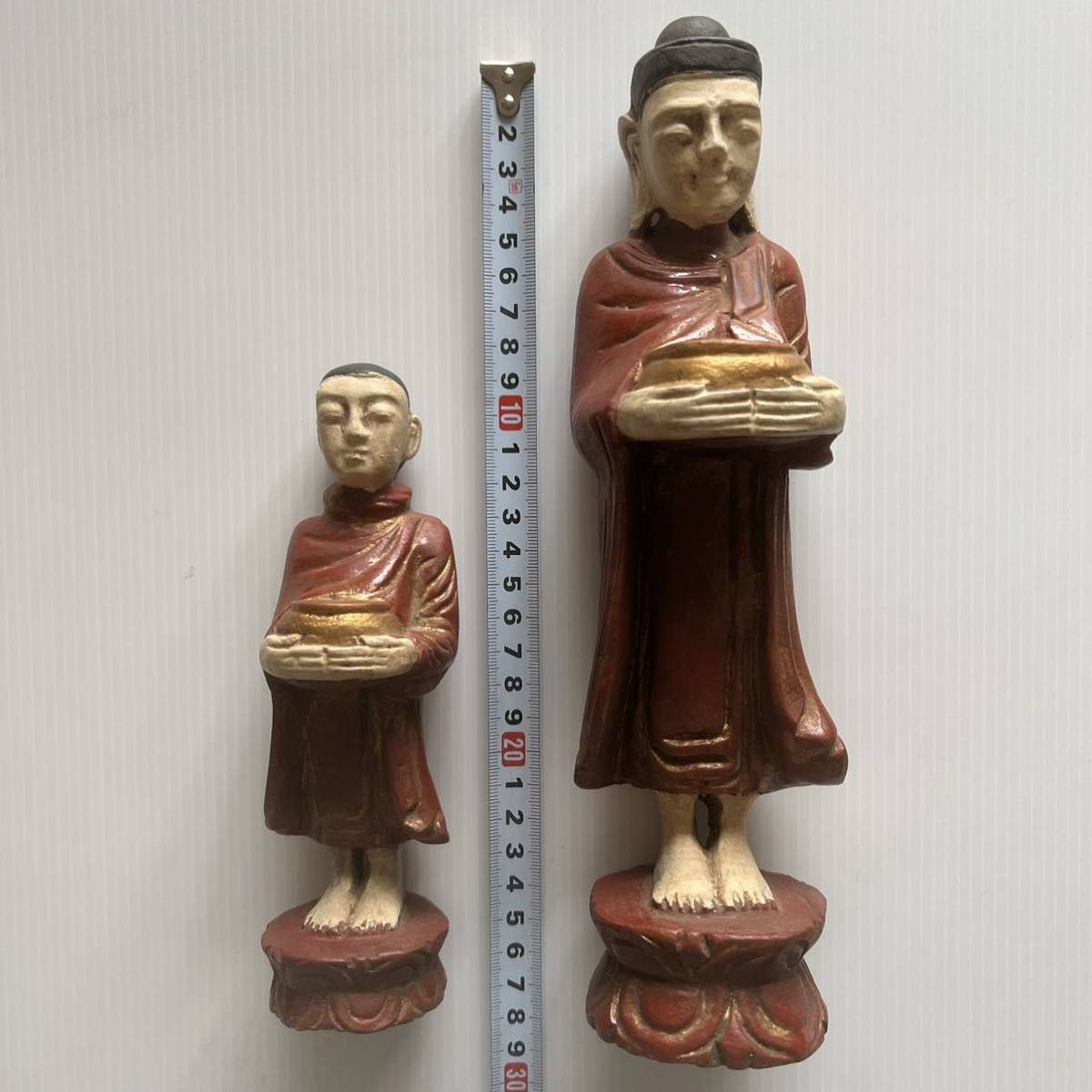 タイ木彫 仏像 6人僧侶像セット置物 オブジェ仏教美術 【公式通販】