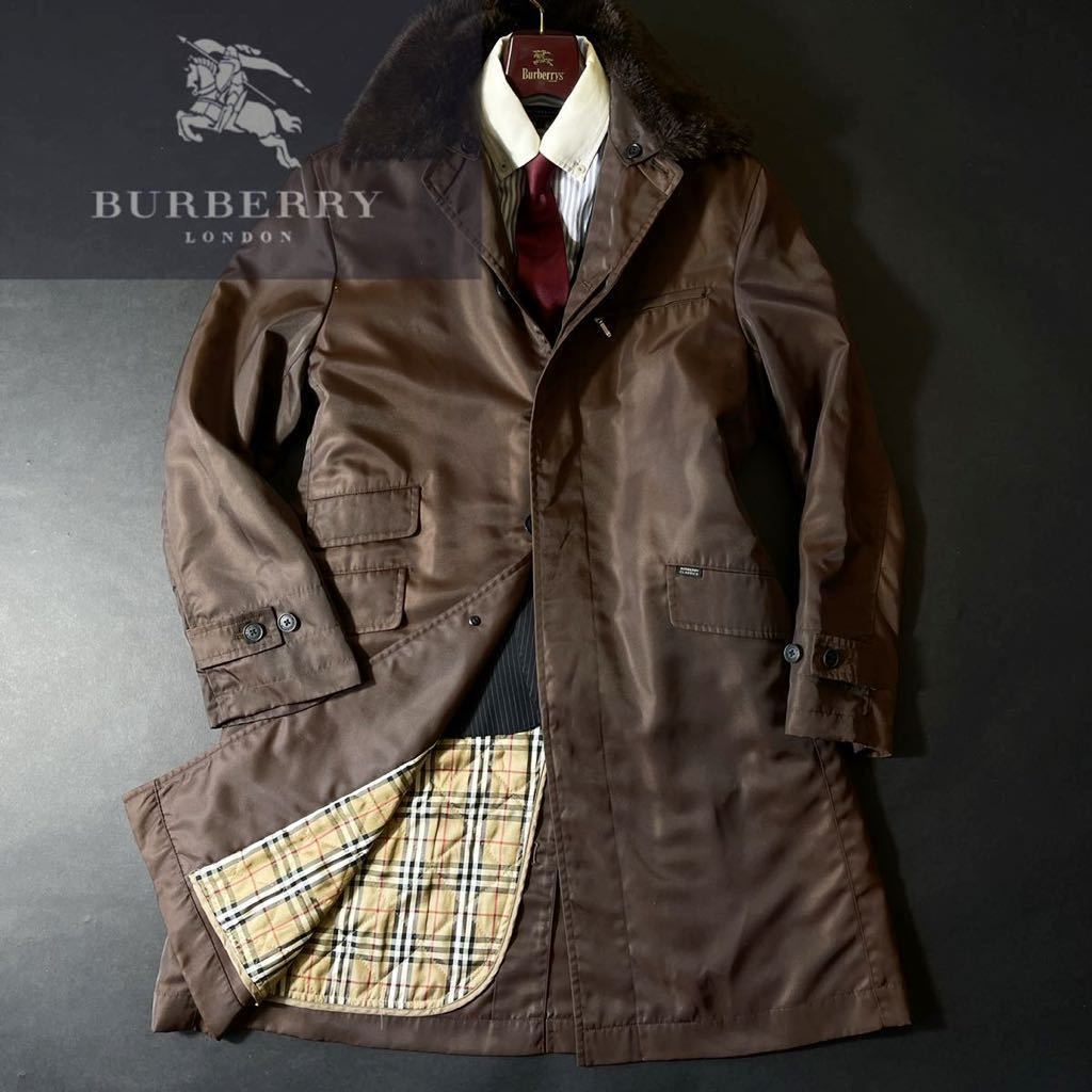 定価12万○超美品BURBERRY ○高級ファー付き○最高級ステンカラー 
