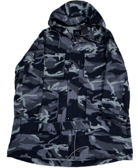 数量限定，大得価 ARMANI EXCHANGE アルマーニエクスチェンジ 高級モッズコート XL 日本サイズ 3XL 4XL程度 カモフラ柄オーバーサイズコート(コート)｜売買されたオークション情報、yahooの商品情報をアーカイブ公開 男性用