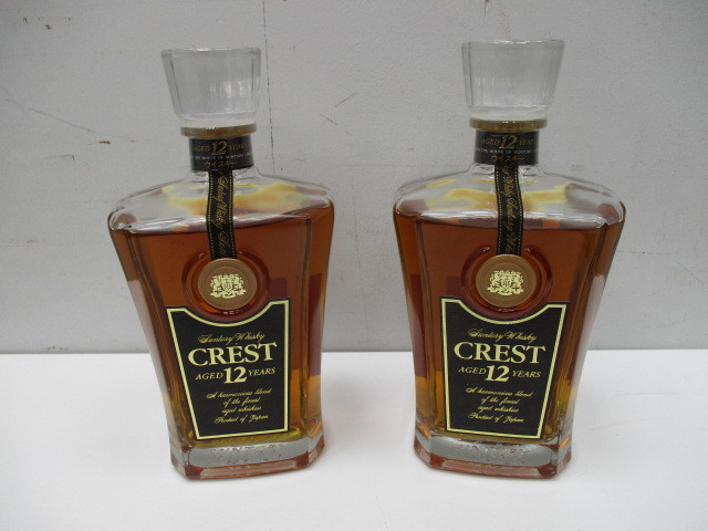 T1959B□未開栓□サントリー ウイスキー□CREST/クレスト□12年□2本