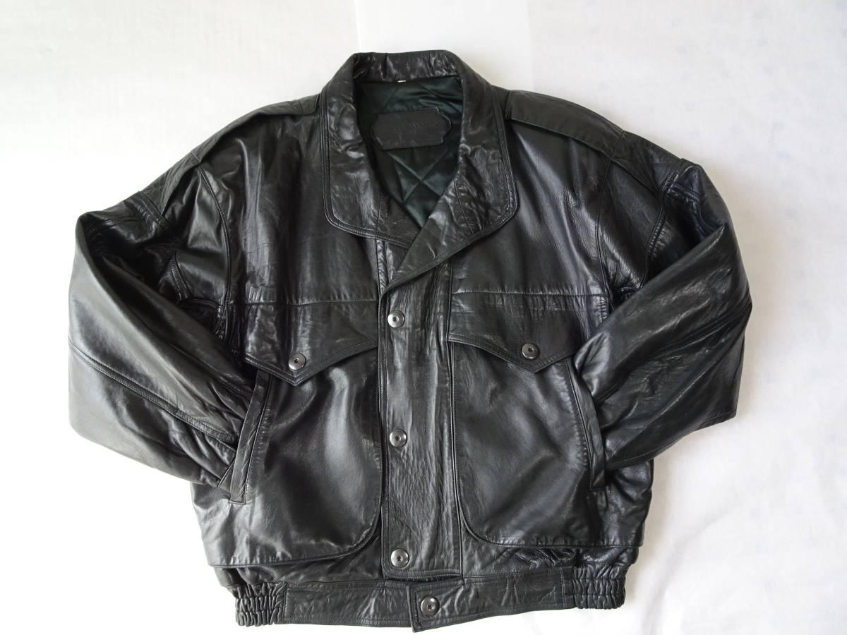ピエール バルマン PIERRE BALMAIN ラム皮 レザージャケット Lサイズ