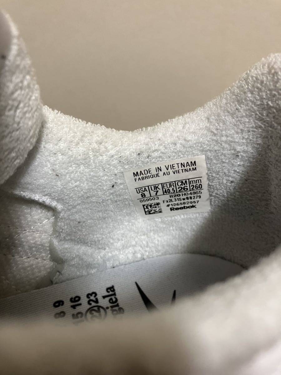 Maison Margiela x Reebok tabi Classic Leather US8 26cm 40.5 ホワイト メゾンマルジェラ リーボック タビ Tabi Reebok Margiela Instapump NEW! SNEAKER