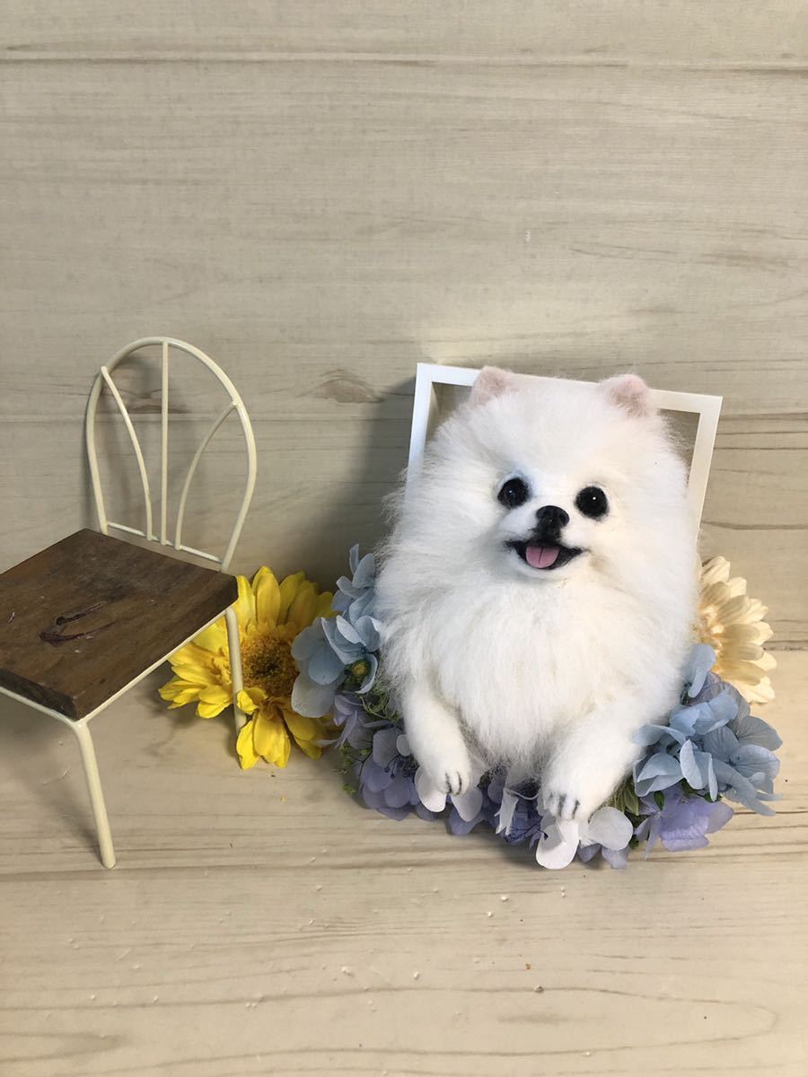ゆめ　羊毛犬　羊毛フェルト　チワワのビジューバスケット ゆめ様専用 羊毛犬 羊毛フェルト チワワのビジューバスケット I made a