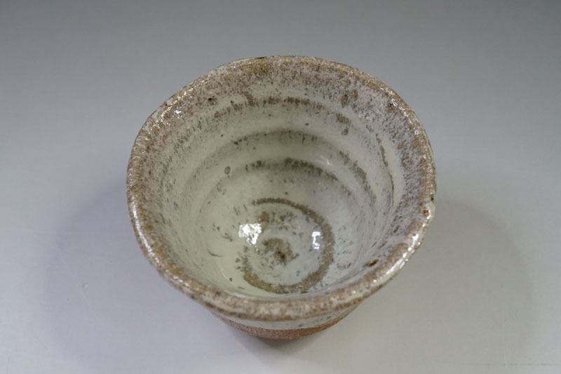 L84◇唐津名工【西岡小十】 斑唐津ぐい呑 共箱付 口径約7cm 師:小山