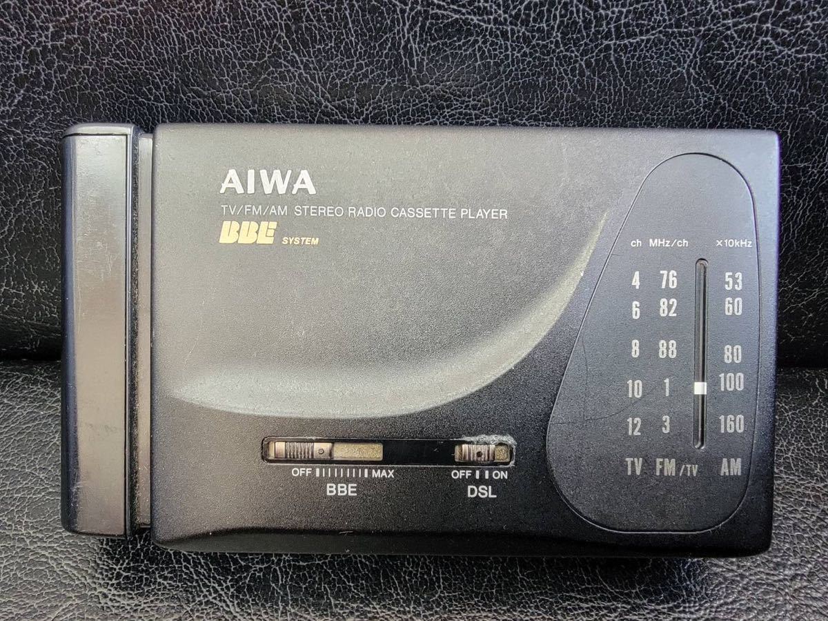 AIWA BBE system VOICE NAVIGATION DOLBY B NR カセットプレーヤー HS