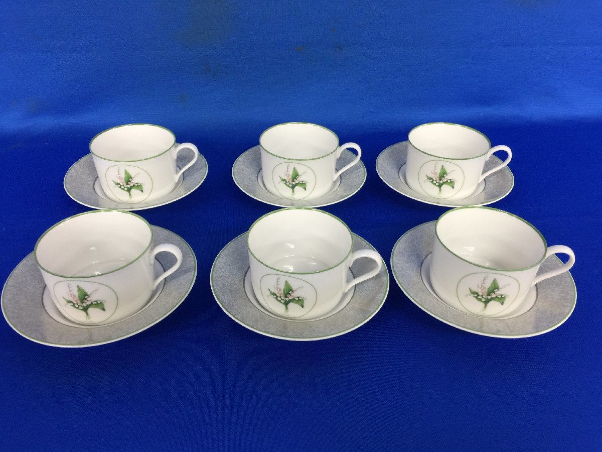 ★４４―０２０★洋食器　クリスチャンディオール カップ＆ソーサー ケーキ皿 6客セット 茶器 コーヒー ティー【中古品】
