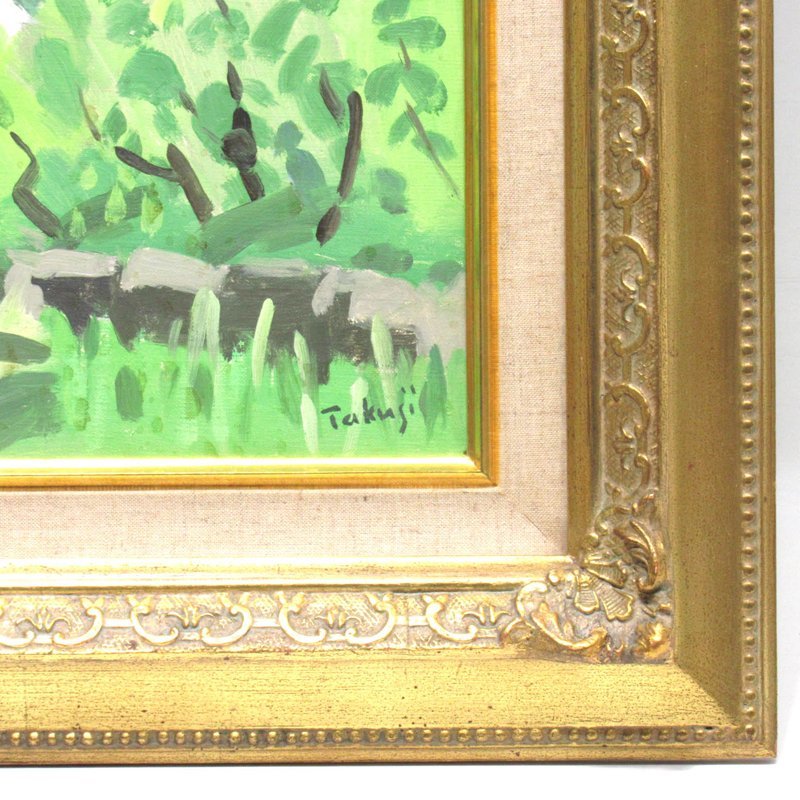 GINZA絵画館】中村琢二 油絵8号「妙義の麓」妙義山・緑のいやし系