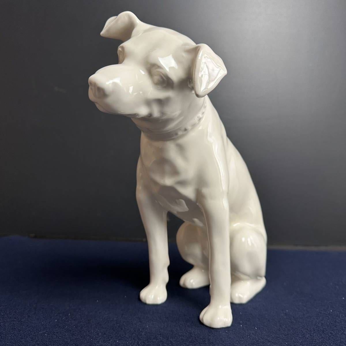 陶器製犬の置物3匹セット [DM893] Victor ビクター ニッパー 犬 高さ約