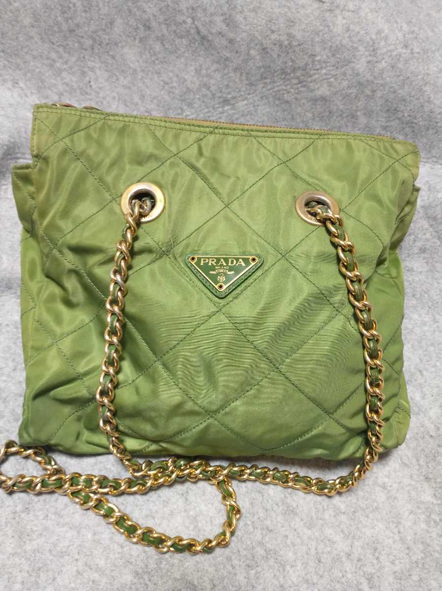 プラダ PRADA チェーンバッグ チェーン バッグ チェーンショルダーバッグ 古い ショルダーバッグ ナイロン - | ブラック プラダショルダー PRADA(プラダ) ボストンバッグ ゴールド
