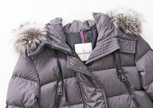 美品　モンクレール ELITAダウンコート　ファー取り外し可能　サイズ1 グレー ◇【MONCLER モンクレール】APHROTI アフロティ ダウンコート グレー 1
