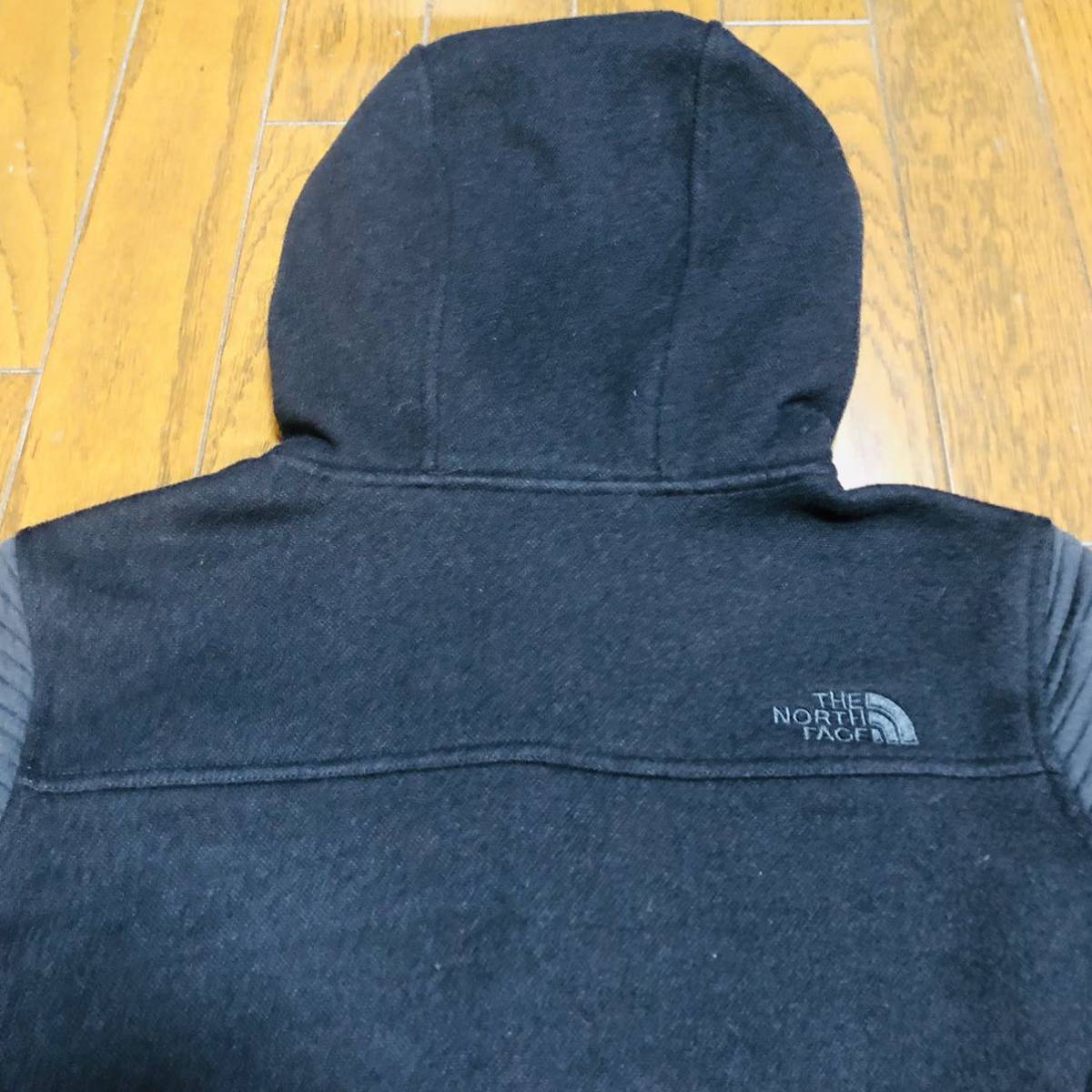 NORTH THE FACE メンズ FACEニット切り返しジップアップパーカー黒×グレー パーカー Zip Full ザ・ノース・フェイス Hoodie グレー ジップアップパーカー FACE」 「THE ジップアップ North