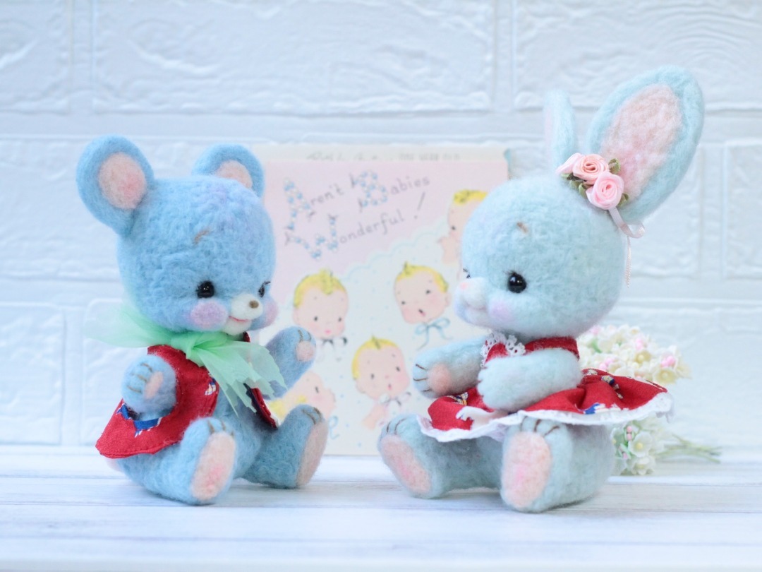 lily 作家 テディベア ハンドメンド ぬいぐるみ うさぎ 羊毛 lily ribbon 作家 羊毛 テディベア ハンドメンド ぬいぐるみ うさぎ