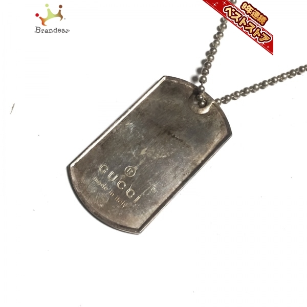 グッチ GUCCI ネックレス ドッグタグ シルバー ボールチェーン アクセサリー（首）