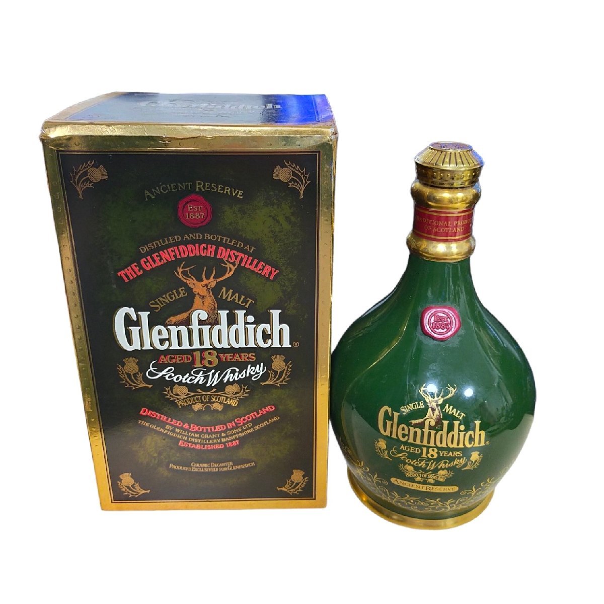 未開栓 Glenfiddich グレンフィディック 18年 緑 グリーン 陶器ボトル