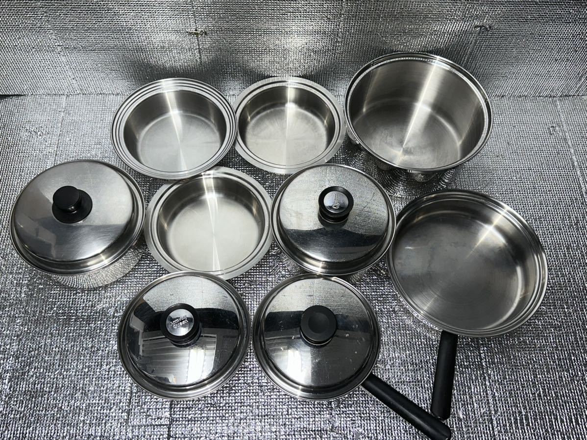 アムウェイ両手鍋・片手鍋セット ステンレススチール製 買う の が 安い 【中古品現状】Amwayアムウェイ 両手鍋 片手鍋 セット