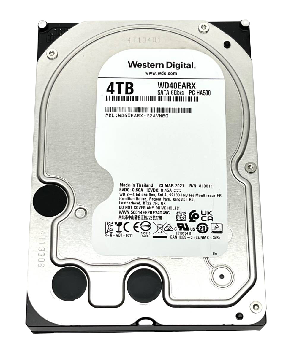 中古パーツ】3.5 SATA 4TB 1台 正常 WD WD40EARX 使用時間3163H