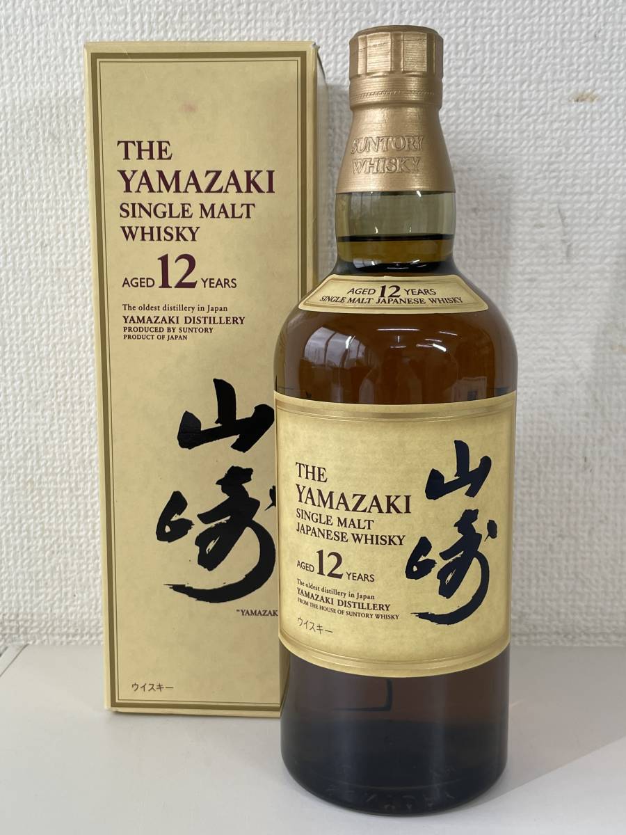 g12【 未開栓 山崎 12年 】 シングルモルト ウィスキー 箱付 700ml 43