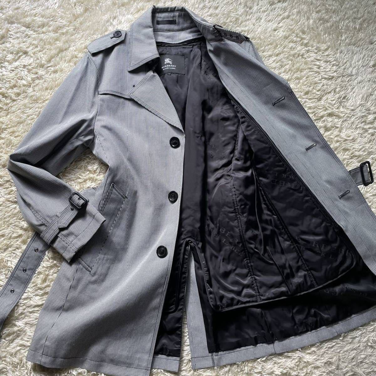 低価，100%新品 極 圧巻の千鳥格子 バーバリーブラックレーベル トレンチコート BURBERRY BLACK LABEL ステンカラー ライナー付 ビジネス M(コート)｜売買されたオークション情報、yahooの商品情報をアーカイブ公 男性用
