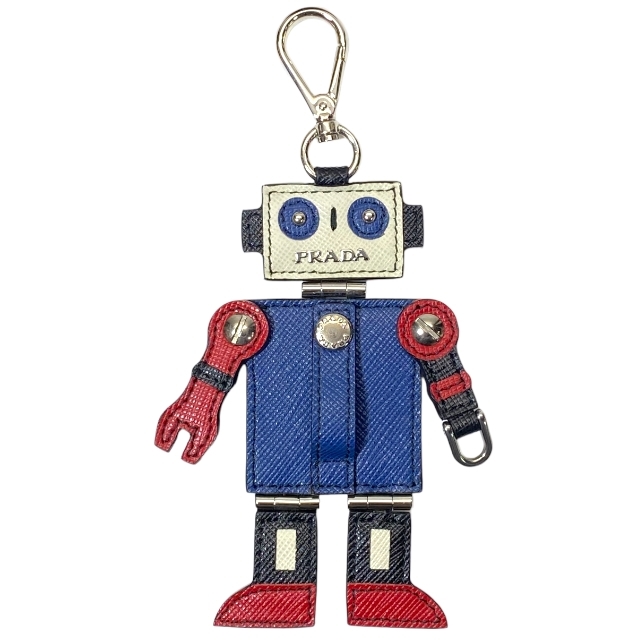 プラダ PRADA キーホルダー バッグチャーム - チャーム キーリング | PRADA(プラダ) ミニ ブラック レディース トライアングルロゴ ロボット &frasl; □新同□