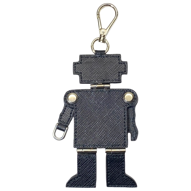 プラダ PRADA キーホルダー バッグチャーム - チャーム キーリング | PRADA(プラダ) ミニ ブラック レディース トライアングルロゴ ロボット &frasl; □新同□