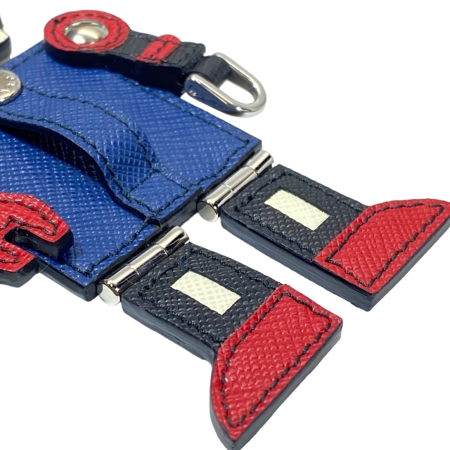 プラダ PRADA キーホルダー バッグチャーム - チャーム キーリング | PRADA(プラダ) ミニ ブラック レディース トライアングルロゴ ロボット &frasl; □新同□