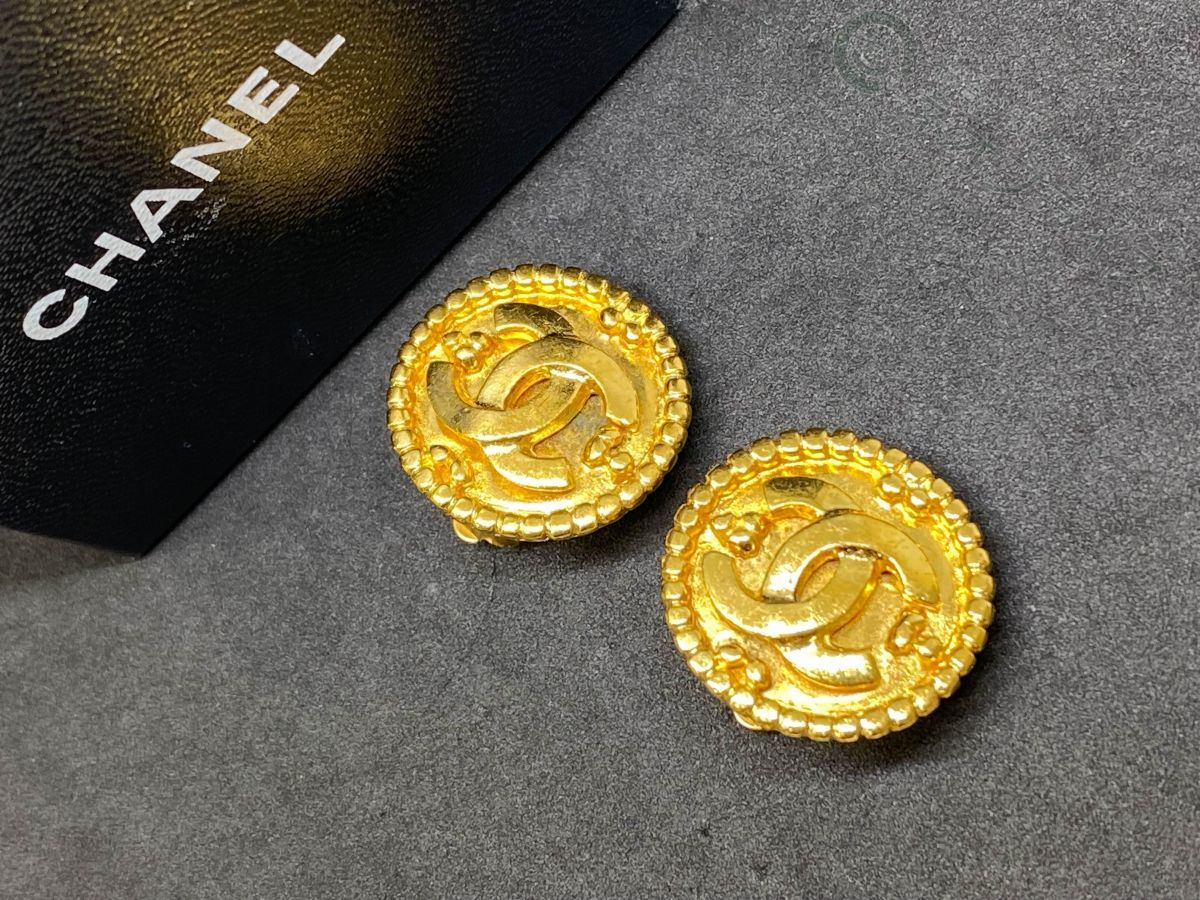 ◆A5042 CHANEL シャネル ココマーク ヴィンテージ ゴールド イヤリング 96A 美品 シャネル ヴィンテージ ココマーク シルバー ピアス CHANEL☆シャネル