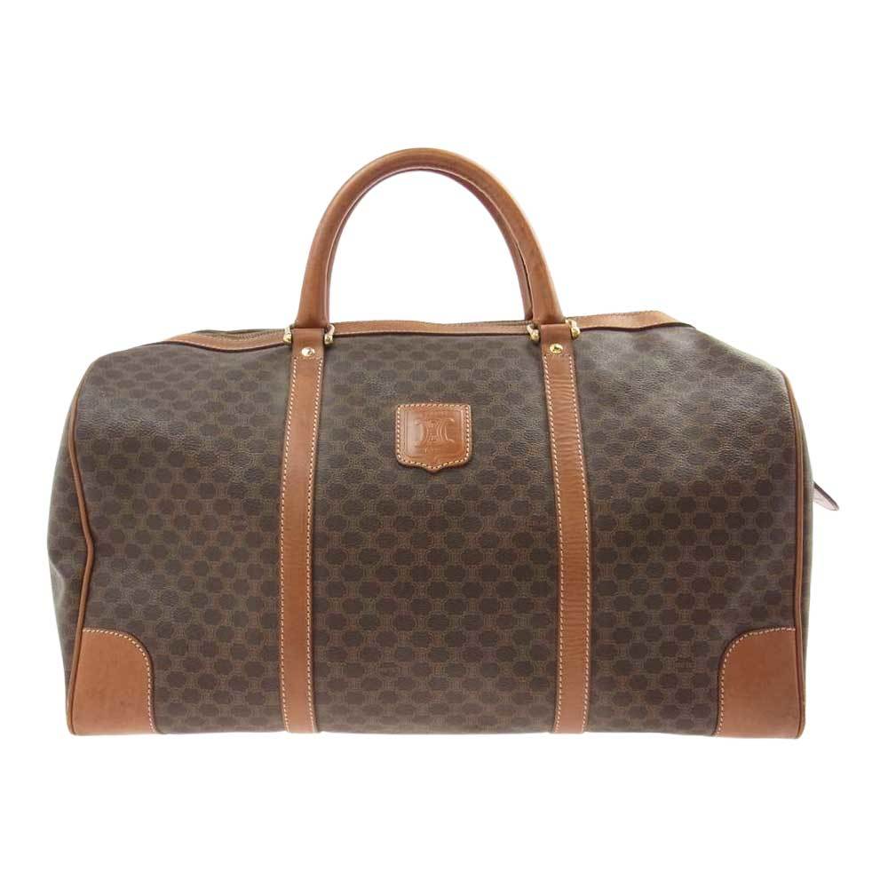CELINE セリーヌ オールド マカダム ボストン バッグ ブラウン系【中古