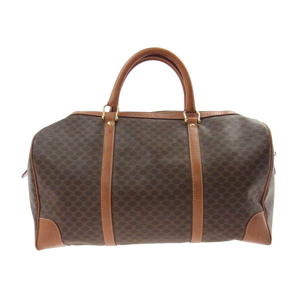 CELINE セリーヌ オールド マカダム ボストン バッグ ブラウン系【中古