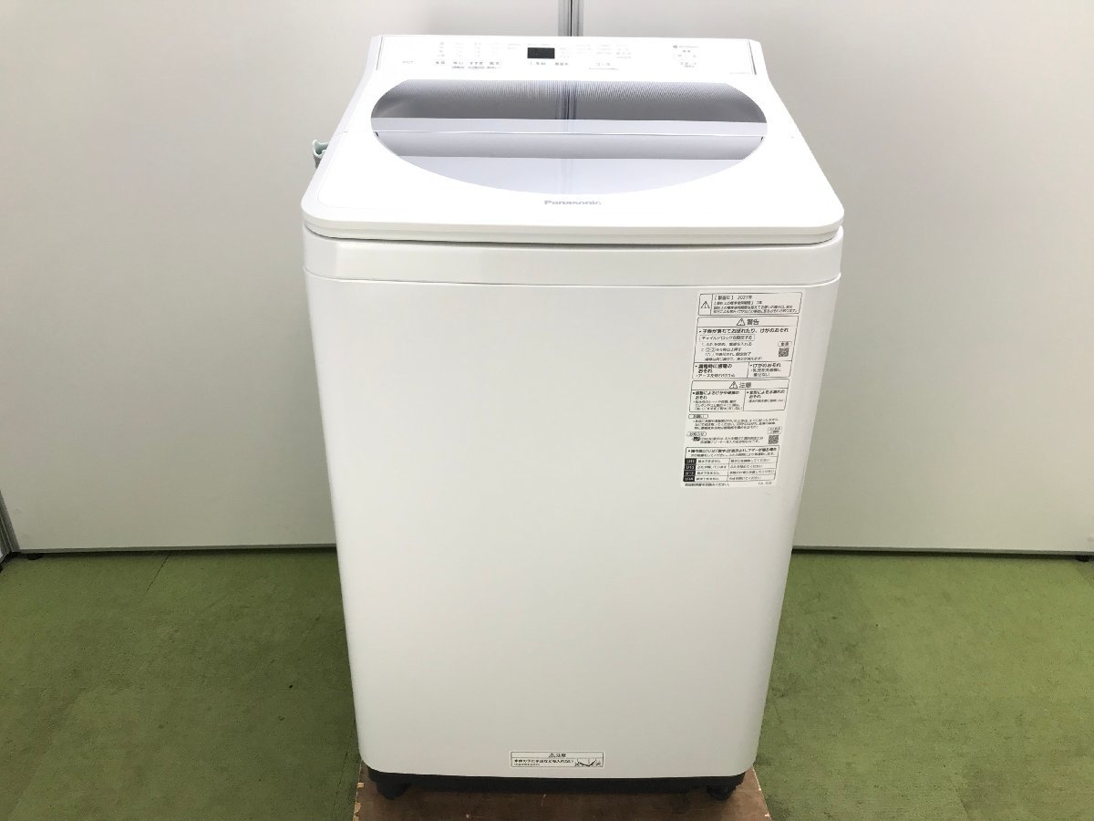 美品 2021年製 Panasonic パナソニック 全自動洗濯機 NA-FA100H8 上開き 縦