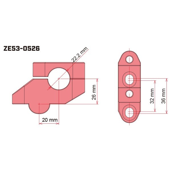 【送料￥510】 ZETA バーライズキット 20mmオフセット　標準径バー用/ブラック 【ZE53-05261】