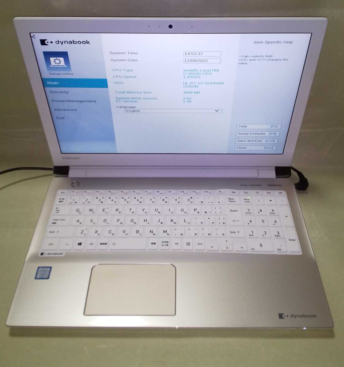 Bios OK】 TOSHIBA dynabook T65/GG i7-8550U 4GB 第8世代 ① dynabook