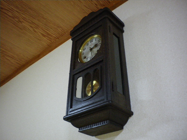 大日本ミカヅキ時計會社「戦前のゼンマイ式柱時計/超希少」チンチャン打ち ボンボン時計 振り子 昭和初期 レトロ 整備調整済 取説付き 美品_4