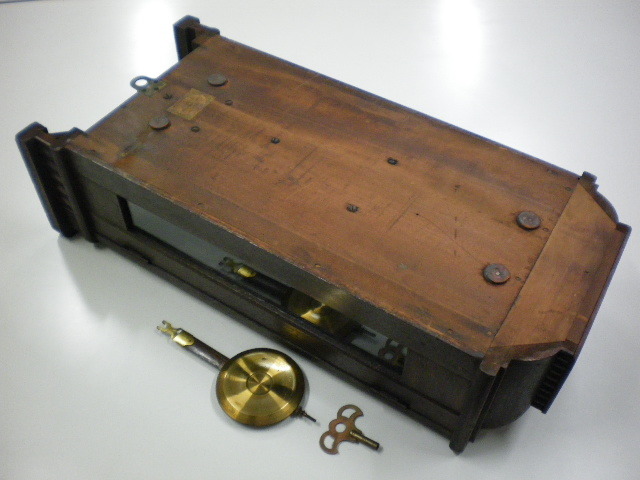 大日本ミカヅキ時計會社「戦前のゼンマイ式柱時計/超希少」チンチャン打ち ボンボン時計 振り子 昭和初期 レトロ 整備調整済 取説付き 美品_8