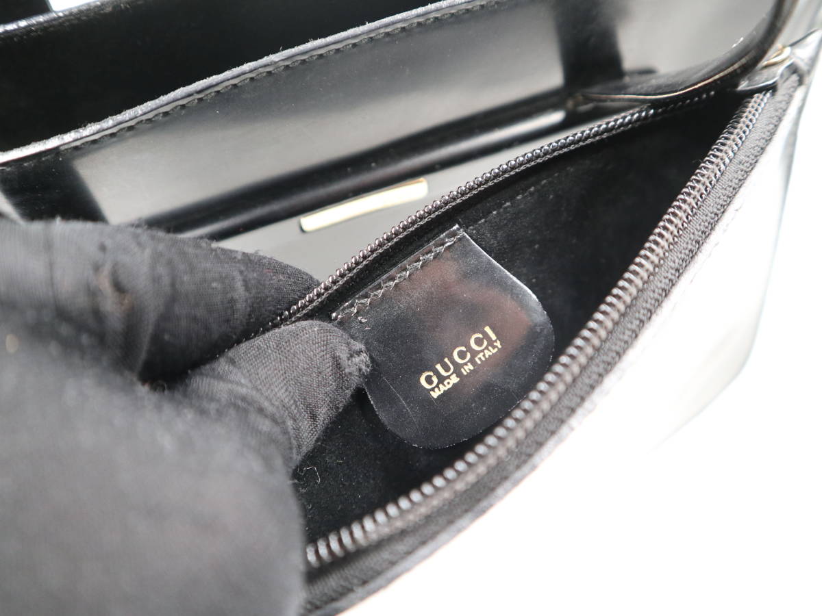 ★GUCCI グッチ 000.2058 トートバッグ ハンドバッグ エナメルレザー ブラック 黒 レディース ブランド カバン グッチ GUCCI トートバッグ (グッチ) 0 1