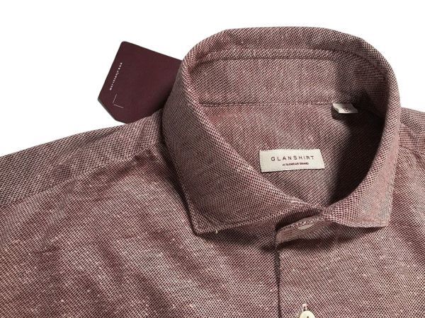  Glanshirt グランシャツ SLOWEAR Made In Italy 39 ボルドー ホリゾンタル スリム コットン 長袖 シャツ(Mサイズ)｜売買されたオークション情報、yahooの商品情報をアーカイブ公開 - オークファン 男性用