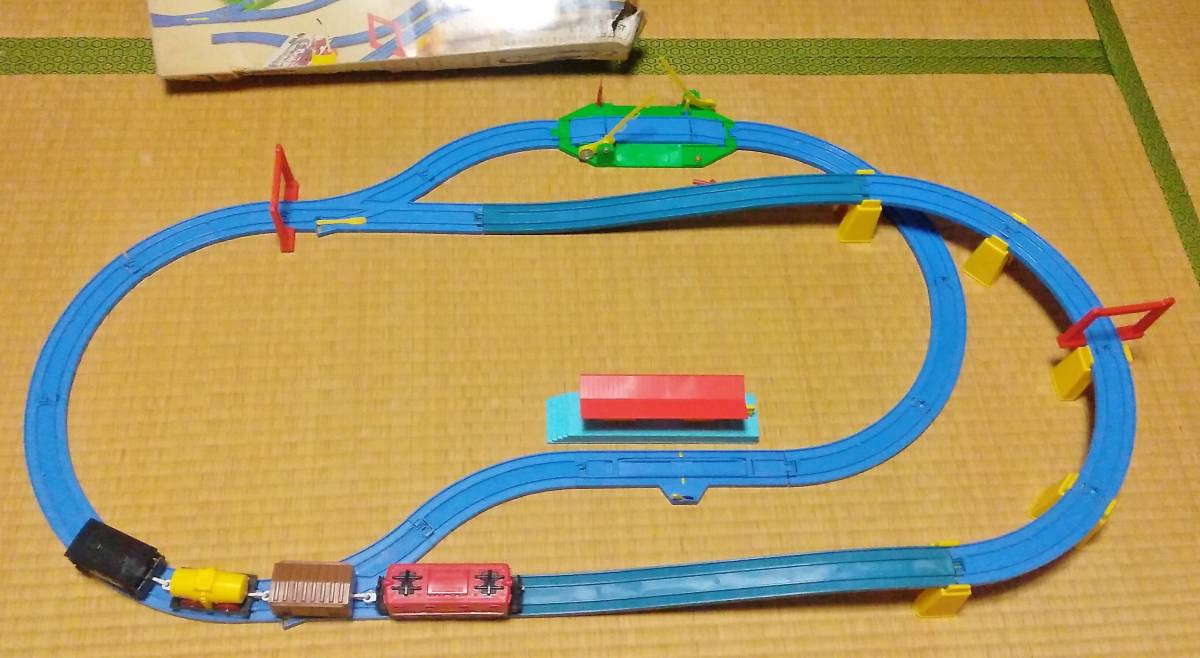 当時物 昭和レトロ TOMY プラレール 電気機関車 立体交差セット 日本製 