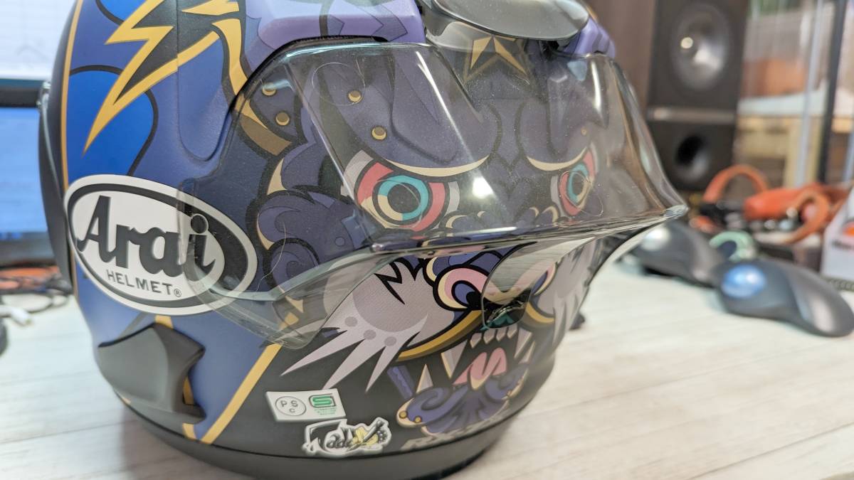 Arai RX-7X 中須賀 21 ミラーバイザー レーソングスポイラー付き 