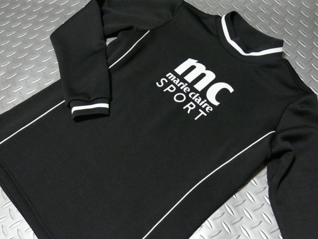 SMC19★2022年秋冬モデル★サンプル品★marie claire★マリ・クレールゴルフ★裏シャギー長袖ハイネックシャツ★M/BK