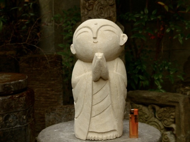 仏像 お地蔵さん 石仏 三地蔵様の石像h31cm／10kg 難あり 地蔵菩薩