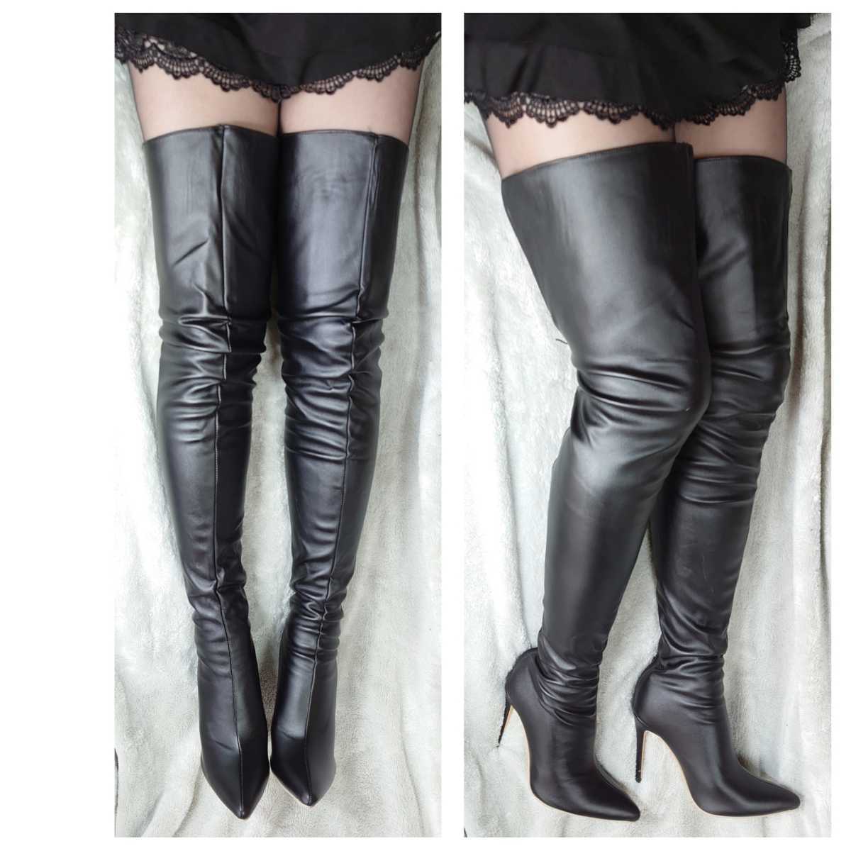 新品 即納 24.5cm ストレッチ バックスリット ポインテッドトゥ 