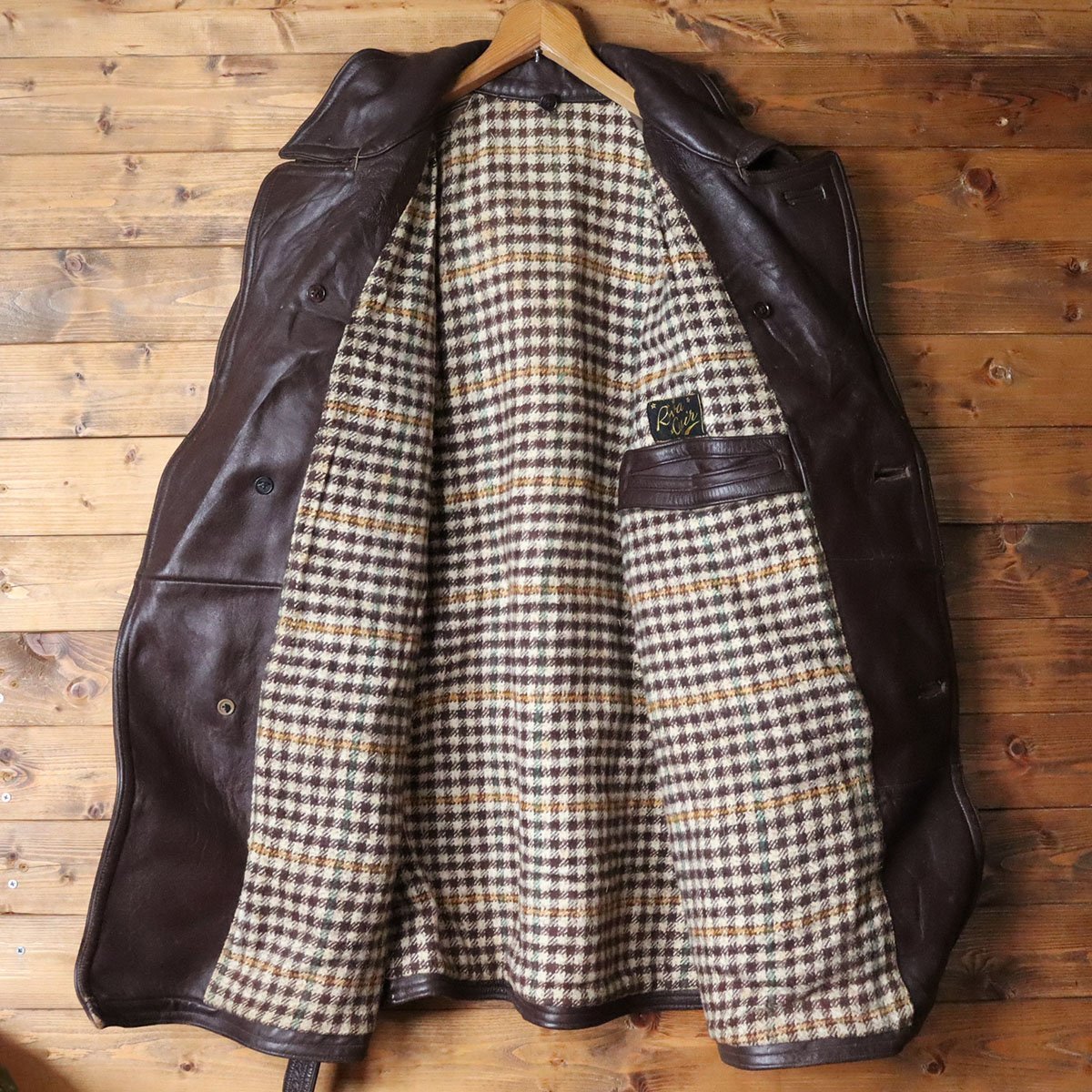 ○2S/k12.13-1 60s～ ビンテージ フランス Reva Cuir 本革 レザー 