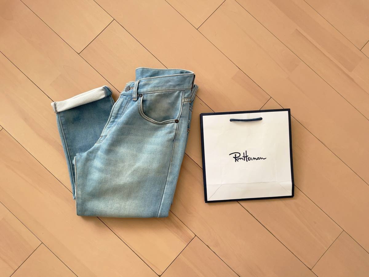 【着心地抜群】ロンハーマン RHC “ ビンテージ加工 ” スウェットデニムパンツ S インディゴ RonHerman California