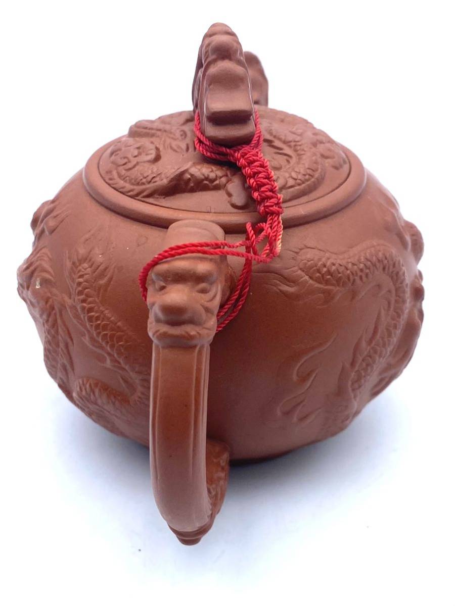 1円〜中国茶器セット 朱泥小急須 茶碗6客 菓子入れ/双