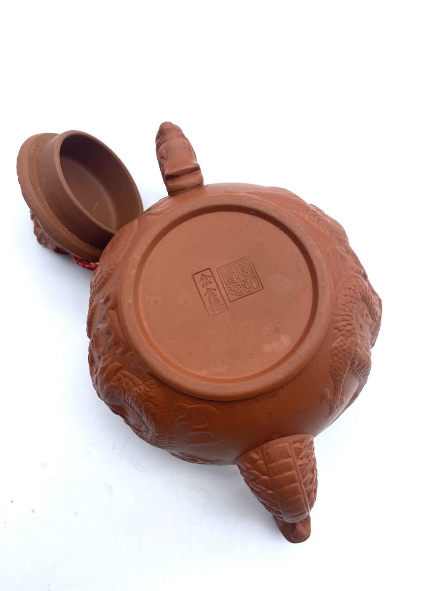 1円〜中国茶器セット 朱泥小急須 茶碗6客 菓子入れ/双