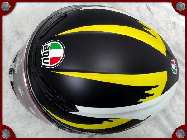○未使用品○agv K6 001-RAPID 46 MATT BLACK/WH/YELLOW フルフェイス 
