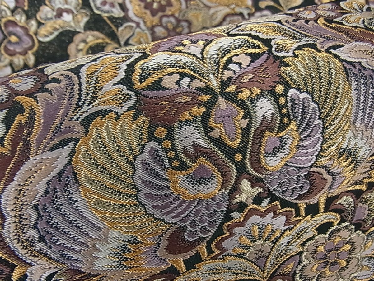 花美人着物 全通柄袋帯 小千谷紬 更紗花唐草文 逸品 du1637(仕立て