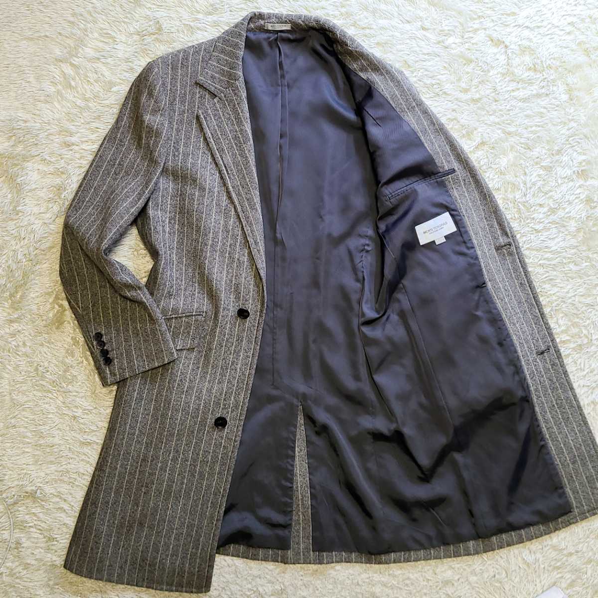 【新品未使用】MEN’S TENORAS ロングチェスターコート　カシミヤ 極上カシミヤ素材!!ティノラス MEN'S TENORAS チェスターコート M