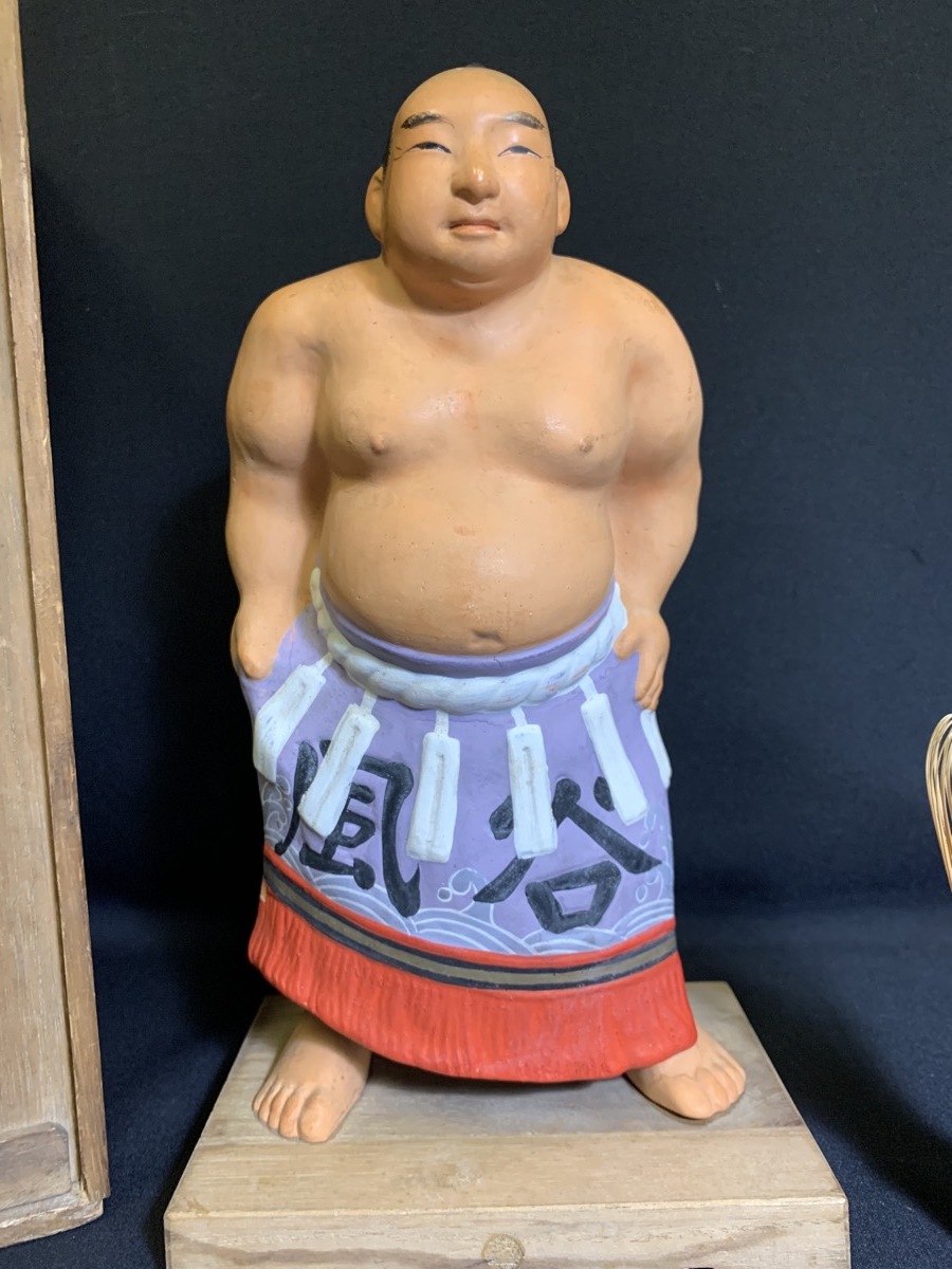 つつみ人形 堤人形 『第4代横綱 谷風梶之助』木箱（難あり）付 大相撲