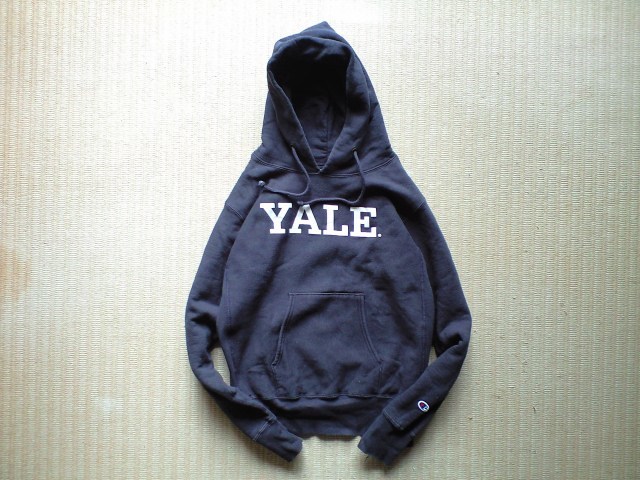 即決 YALE 初期ロゴ Lサイズ USA製 赤タグ 12.5oz Champion REVERSE WEAVE プルオーバー パーカー ダークネイビー C5-U101